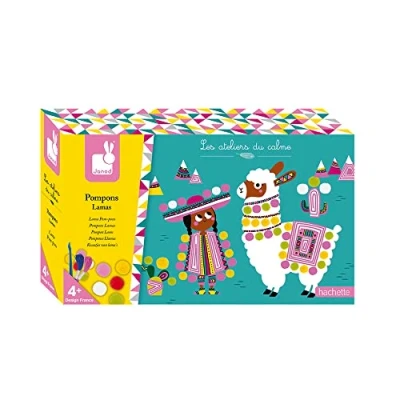 Imagen de Janod from 4 Years Old Creative Kit Lamas Pompoms Les Ateliers du Calme Leisure Dexterity and Concentration J07802