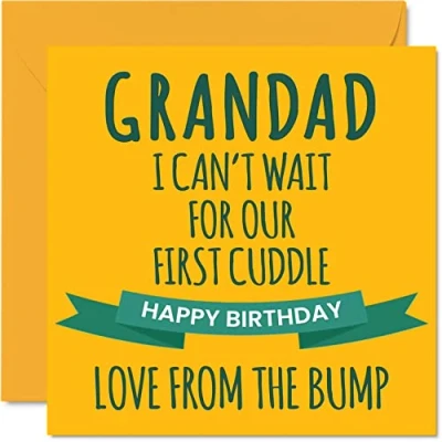 Imagen de Stuff4 Divertidas tarjetas de cumpleaños para abuelo, primer abrazo, tarjeta felicitación abuelo Bump, regalos cumpleaños, 145 x mm