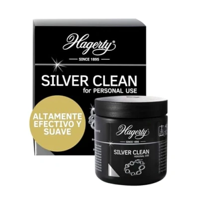 Imagen de Hagerty Silver Clean Baño de inmersión joyería para limpiar joyas plata y plateadas 170 ml I Rápido eficaz líquido limpia con cesta Renueva el brillo la joya en sólo 3 minutos
