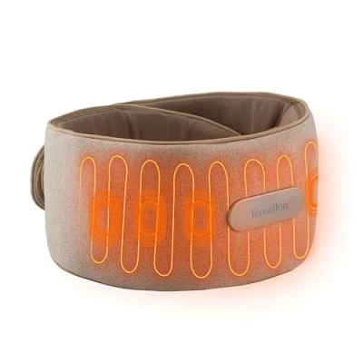 Imagen de TERRAILLON WAIST MASSAGER, Cinturón Calefactor de Masaje para Espalda y Vientre, con 2 modos masaje: Vibración Compresión, 3 niveles temperatura, recargable por USB C