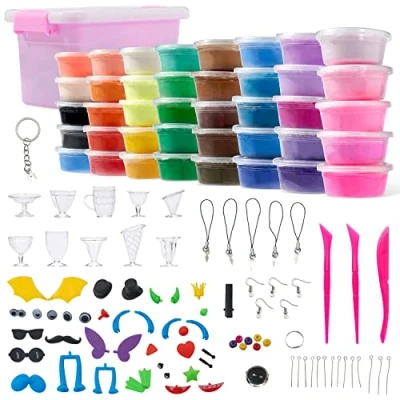 Imagen de THE TWIDDLERS 40 Colores Kit de Arcilla Modelar Secado al Aire con Accesorios