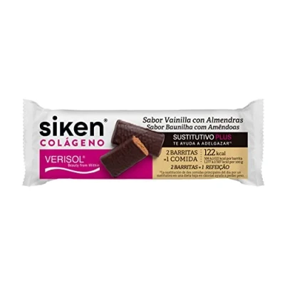 Imagen de SIKEN SUSTI COLAGENO BARRITA VAINILLA CON ALMENDRAS 40g 24unid