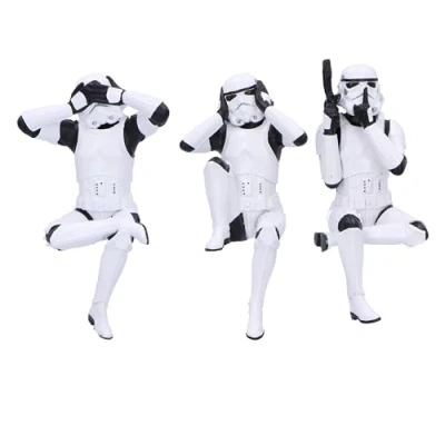 Imagen de Nemesis Now Figuras de Stormtrooper Three Wise Sitting 11 cm, Resina, Blanco, Oficial Original Stormtrooper, Shelf Sitters, colección película Ciencia ficción, Fundido en la