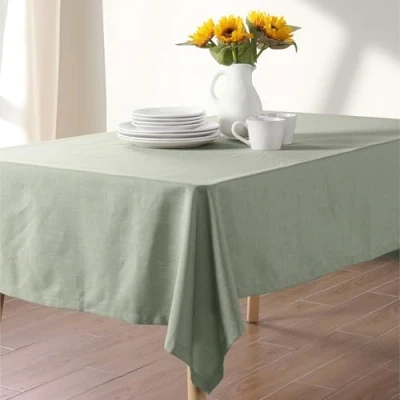 Imagen de JEMIDI Mantel mesa rectangular 135 x 180 cm Manteles antimanchas repelente al agua exterior jardin e interior imitación de lino Para cocina comedor salón terraza