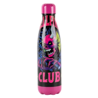 Imagen de Konix Stranger Things Botella isotérmica Acero inoxidable 500 ml Diseño Hellfire Club Rosa y negro