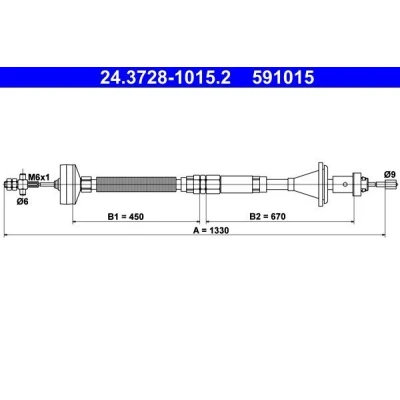 Imagen de ATE 24.3728 1015.2 Cable de Embrague con reajuste manual RENAULT: ESPACE 2
