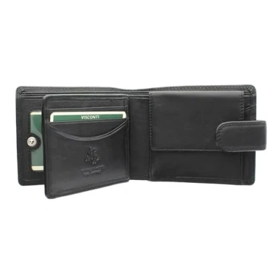 Imagen de Visconti Colección Heritage Knightsbridge Cartera de Cuero con Cierre Lengüeta HT10 Bloqueo RFID Negro