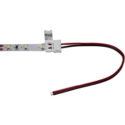 Imagen de 5x 15cm LED Clip Conector con Cable para 8mm tira 13x5mm las tiras de un solo color 2 Pin