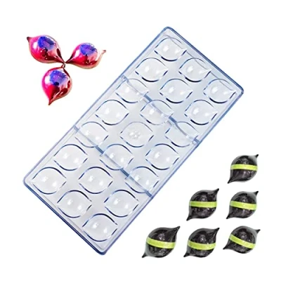 Imagen de LIANCHEN Molde Policarbonato Chocolate Para Bombones de Transparente 3D 21 Agujeros Plástico Cubitos Hielo Caramelos (A)