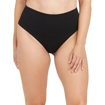 Imagen de Spanx Cotton Control Thong Tanga Algodón para Mujer, Negro (Very Black), XS