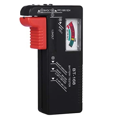 Imagen de UKCOCO Comprobador de batería doméstica, probador universal para pilas AA AAA C D 9V 1.5V botón (modelo: BT 168)