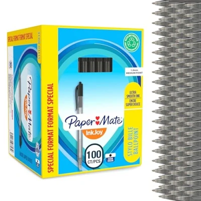 Imagen de Paper Mate InkJoy 100RT Bolígrafo retráctil punta media (1,0 mm) negro paquete de 100
