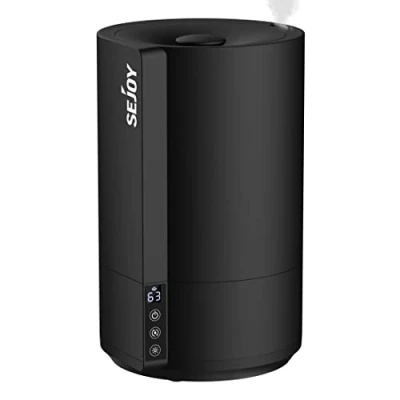 Imagen de Ultrasónico Humidificador Bebes,Humidificador Aceites Esenciales,Humidificador Silencioso 30dB,Grande Humificador Top Fill,Humedad Constante Inteligente,Luz Nocturna y LED Pantalla 4L