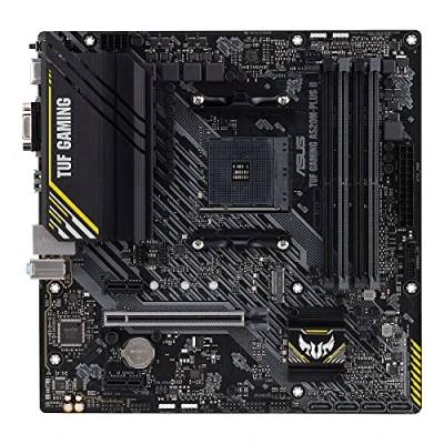 Imagen de ASUS TUF Gaming A520M PLUS II Placa Base de Micro ATX (AMD A520 Ryzen AM4 con Soporte M.2, Puertos USB 3.2 Gen. 1, SATA 6 Gbps y Conectores Aura direccionables 2.Gen)