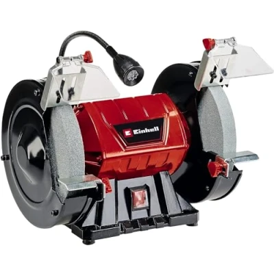 Imagen de Einhell Esmeriladora doble TC BG 200 L (máx. 400 W, muela abrasiva de Ø200xø32x25 mm, flexible ligera, soportes trabajo grandes + ajustables, incl. gruesa/fina K36/K60)
