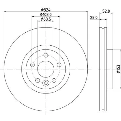 Imagen de HELLA 8DD 355 126 661 Disco de freno VOLVO: XC60 I