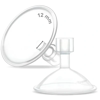 Imagen de Maymom MyFit Crater Series Protector de pecho pequeño 12 mm con diseño dos piezas compatible extractores leche Medela; no originales la bomba reemplaza los protectores