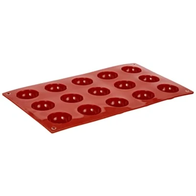 Imagen de Silikomart SF005 Moldes de Silicona para Monoporciones SEMISFERA, Antiadherente, 15 Cavidades, Pack 1 Molde Reposteria, ø 40 h 20 mm, Made in Italy