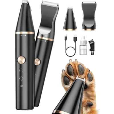 Imagen de oneisall maquina cortar pelo perros en silencio cortapelos Para afeitar áreas pequeñas como patas, ojos, orejas, cara, piernas, etc