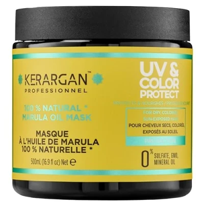 Imagen de Kerargan Mascarilla UV &amp; Color con Marula para Cabello Seco/Teñido Hidrata, Revitaliza Sin Sulfatos, OMG, Aceite Mineral 500ml