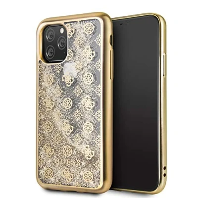 Imagen de CG MOBILE Carcasa para iPhone 11 Pro Guess Glitter Peony 4G, Color Dorado