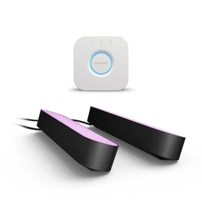 Imagen de Philips Hue Kit Inicio Barras de Luz Play, Blanca y Colores, con Bridge, Funciona Alexa, Google Assistant Apple HomeKit, Negro Pack 2