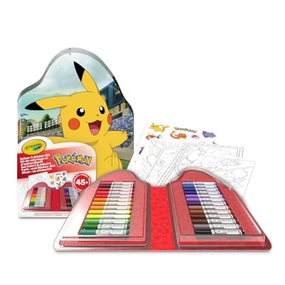 Imagen de CRAYOLA Maletín Pokémon para Colorear con Pegatinas, Set Rotuladores, Páginas Colorear, 45 piezas, Regalo Creativo Niños, a partir de 5 años, 04 0785