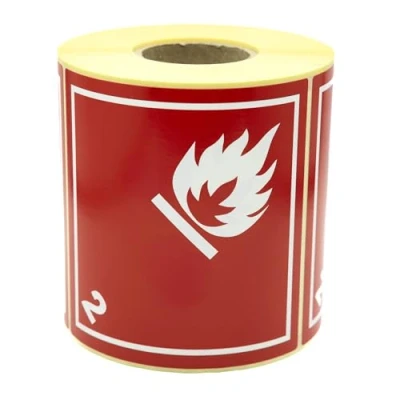 Imagen de MD Labels 500 etiquetas de mercancías peligrosas 100 x mm, clase 2.1: gases inflamables, pegatinas transporte,