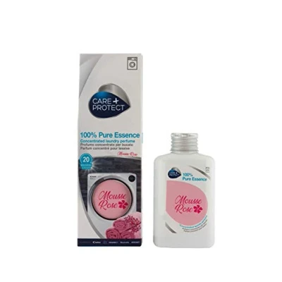 Imagen de CARE + PROTECT Mousse Rose , Esencia 100% Pura, Fragancia de Lavandería para Lavadoras, Concentrada Ropa y Ropa, Fórmula Activa Larga Duración, hasta 5 semanas, 20 ciclos, 100ml