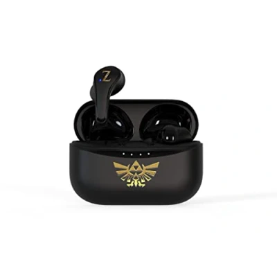 Imagen de OTL Technologies Auriculares inalámbricos Bluetooth V5.0 para niños Zelda con Caja de Carga, Negro