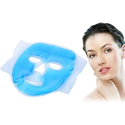 Imagen de Mascarilla Refrescante Facial con Velcro, Helada Y Almohadillas Refrescantes de Compresas Calientes Gel contra el Estrés, Dolor, la Hinchazón como Masc