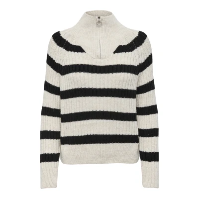 Imagen de ONLY Onlleise Freya LS ZIP HIGH NECK KNT NOOS Jersey de punto, Mujer, Talla: Medium, Birch black