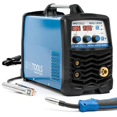 Imagen de IPOTOOLS MIG 185R Máquina de soldar MAG con 185A 230V IGBT, electrodos 3 en 1 Flux MMA, soldadura inverter portátil, 7 años garantía