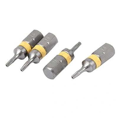 Imagen de sourcing map 4 puntas de destornillador Torx seguridad magnéticas T6 25 mm largo