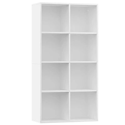 Imagen de vidaXL Estantería/Aparador Contrachapada Blanca 66x30x130cm Mobiliario Casa Diseño Elegante Moderno Robusta Duradera Amplio Espacio Almacenamiento