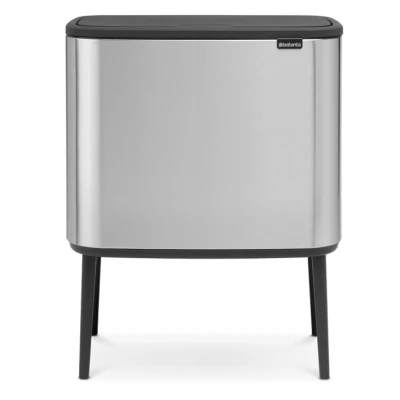 Imagen de Brabantia Bo Touch Bin Cubo de Basura, Anti huellas, 11 + 23 L, Acero Inoxidable, mate, 54x31.5x68 cm