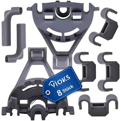 Imagen de Juego de cojinetes y abrazaderas repuesto para Bosch Siemens Neff 00428344 428344 lavavajillas/lavavajillas/set fijación cesta inferior 8 piezas