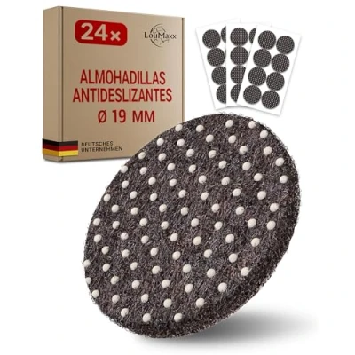 Imagen de LouMaxx almohadillas antideslizantes autoadhesivas de 19 mm diámetro Topes para muebles con fijación extrafuerte Juego 24