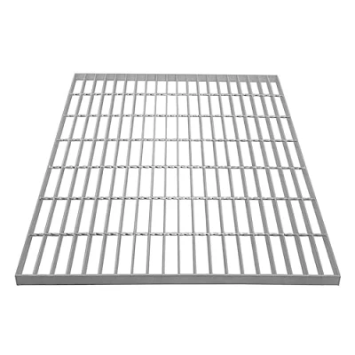 Imagen de Canaleta Drenaje Cuadrícula Malla Rejilla Acero Galvanizado para Pasarela Pasillo Forja Piso Suelo Desagüe Ventilación Resistencia a Intemperie 700x700x30mm Espesor Metal 4mm Capacidad Carga 490kg
