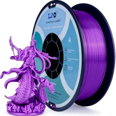 Imagen de ZIRO Seda Filamento PLA 1.75mm, Impresora 3D 1.75mm 1kg (2.2 lbs) / Bobina, Precisión Dimensional +/ 0.03mm, Morado