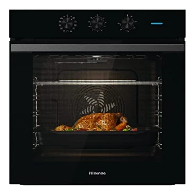 Imagen de Hisense BI64111AB Horno multifunción termoventilado, Cavidad XXL 77 litros, 12 funciones de cocción, limpieza agua limpia, clase A, precalentamiento rápido, función pizza 300 C, Air Fry