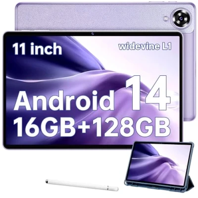 Imagen de OUKITEL OT11 Tableta Android 14 Tablet 11 Pulgadas Gaming con Lapiz 16GB+128GB/TF 1TB Funda Widevine L1 8000mAh 13 MP Dual SIM 4G Face ID GPS OTG 5G WiFi 6 BT5.0 Octa Core