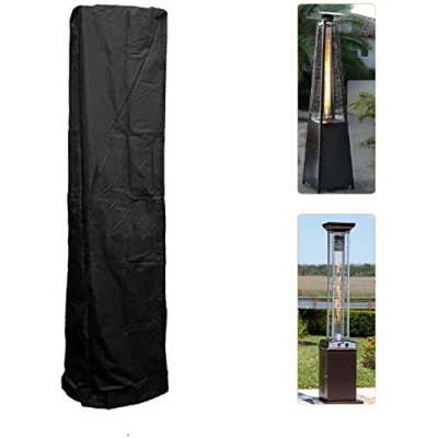 Imagen de ELR cubierta para calentador de patio, resistente al agua, calentadores piramidales pie, alto gas triangular, color negro, 86 x 21 24 pulgadas