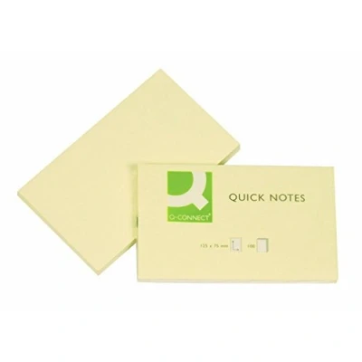 Imagen de Q Connect Recambio de bloc notas (75 x 125 mm),color amarillo (Paquete 12)