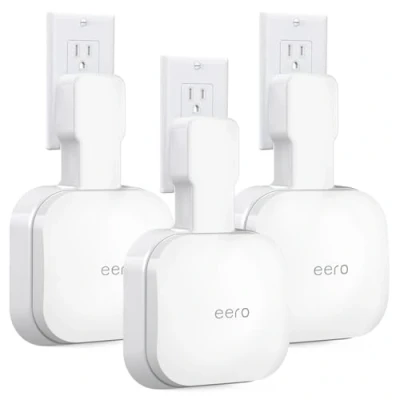 Imagen de soporte de pared para eero Pro 6e/Pro 6, sin cables desordenados, ahorro espacio, salida compatible con 6 Mesh Wi Fi Router extensor (3 unidades)