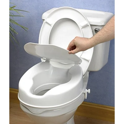Imagen de AYUDAS DINAMICAS ASIENTO ELEVADOR W.C DE 15 cm. CON TAPA Aluminio
