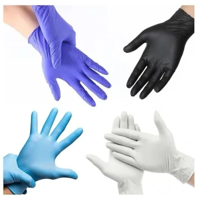Imagen de MUNTRADE Guantes Desechables de Nitrilo 100 unidades/caja, Sin Polvo, Látex Todas las tallas (L, Violeta)
