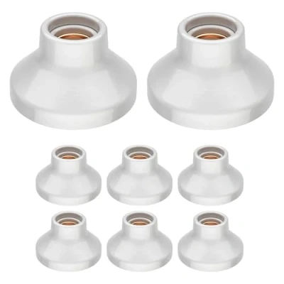 Imagen de ledscom.de 8 unid. plafón/portalámpara ELEKTRA, porcelana, blanco brillante, 1x E27 máx. 300W