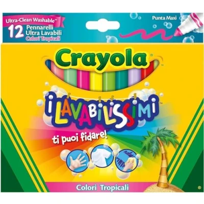 Imagen de CRAYOLA Set 12 Témperas Lavables con Pincel, Colores Brillantes, Actividad Creativa para Niños, 54 1066