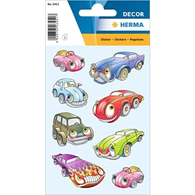 Imagen de HERMA 3451 Pegatinas infantiles Cars I (24 pegatinas, papel, mate), autoadhesivas, permanentes, para niñas y niños, multicolor